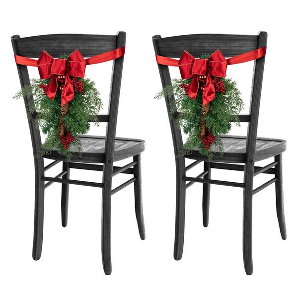 Northlight Seasonal Christmas Chair Back Swags - Set of 2 - image 