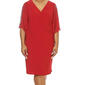 Plus Size MSK 3/4 Angel Sleeve Solid Side Ruched Sheath Dress - image 3