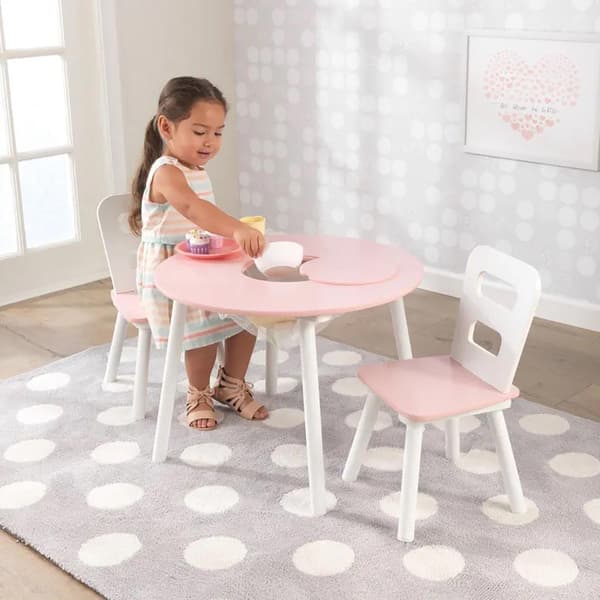 Round Storage Table & 2 Chair Set
