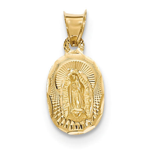 Gold Classics&#40;tm&#41;14kt. Polished Lady of Guadalupe Oval Pendant - image 
