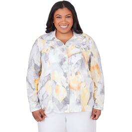 Plus Size Alfred Dunner Charleston Abstract Watercolor Jacket