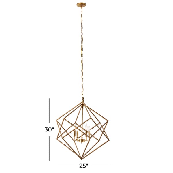 9th & Pike&#174; Gold Iron Modern Caged Chandelier