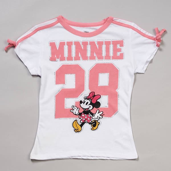 Girls (7-14) Disney Short Sleeve Minnie Mouse Bow Sleeve Tee - image 