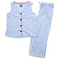 Womens MUK LUKS® Stripe Crinkle Knit Lace Trim Capri Pajama Set - image 2