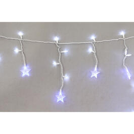 Cool White 60 LED Twinkle Snowflake Icicle Holiday Lights