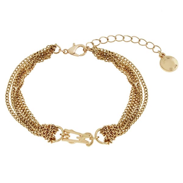 Steve Madden Signature Logo Layered Chain Bracelet