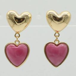 Ashley Heart Cabachon Drop Earrings