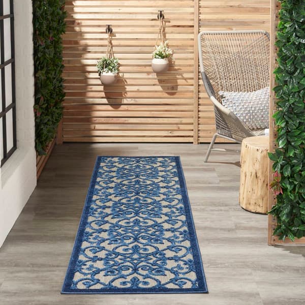 Nourison Aloha Scroll Contemporary Indoor/Outdoor Runner