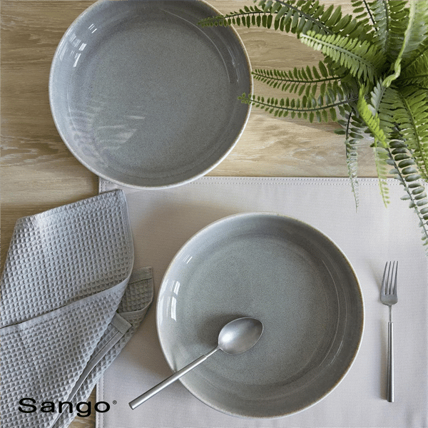Sango Resona Moss/Cream Large Ceramic Serving Bowl - Set of 2