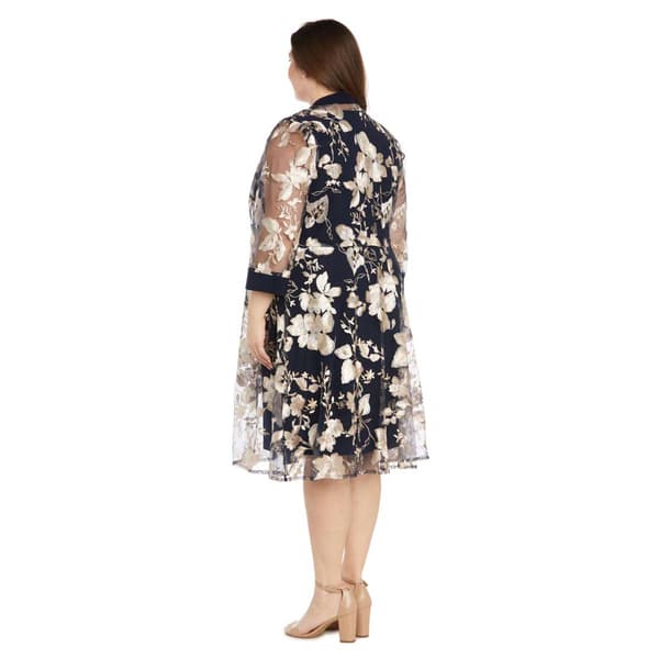 Plus Size R&M Richards Floral Threadwork Jacket Dress