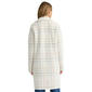 Womens NVLT Notch Collar & Patch Pockets Coatigan - Cream Plaid - image 2