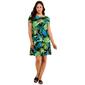 Plus Size Harlow & Rose Short Sleeve Tropical Leaf Swing Dress - image 1