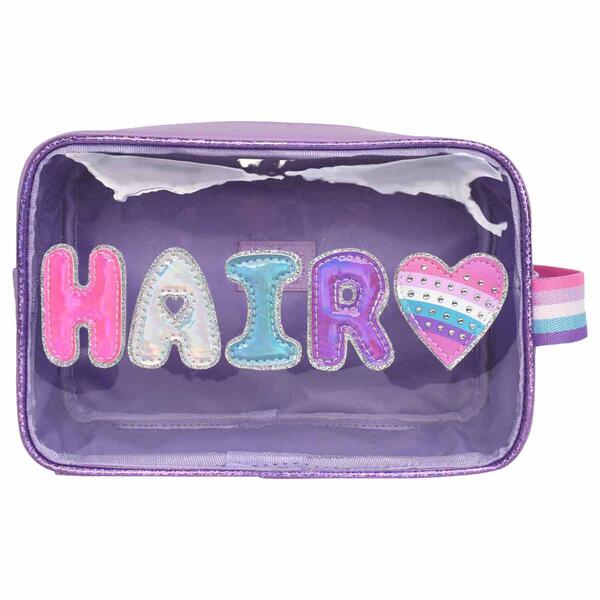 OMG Accessories Hair Heart Clear Travel Pouch - image 