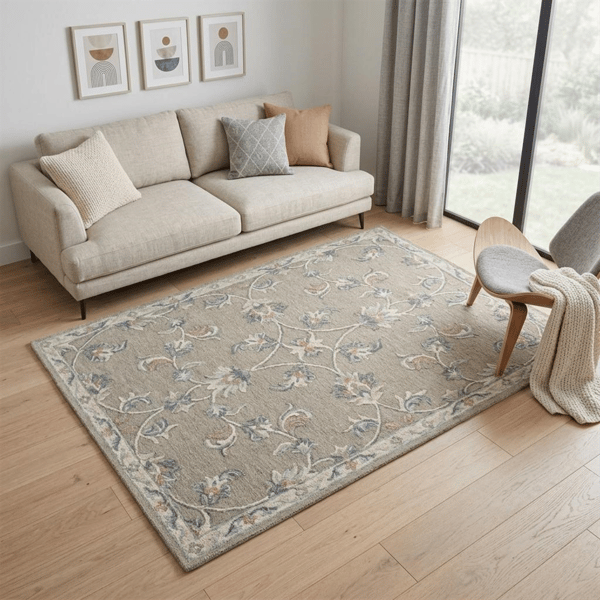 HomeRoots Grey Wool Hand Tufted Area Rug - image 