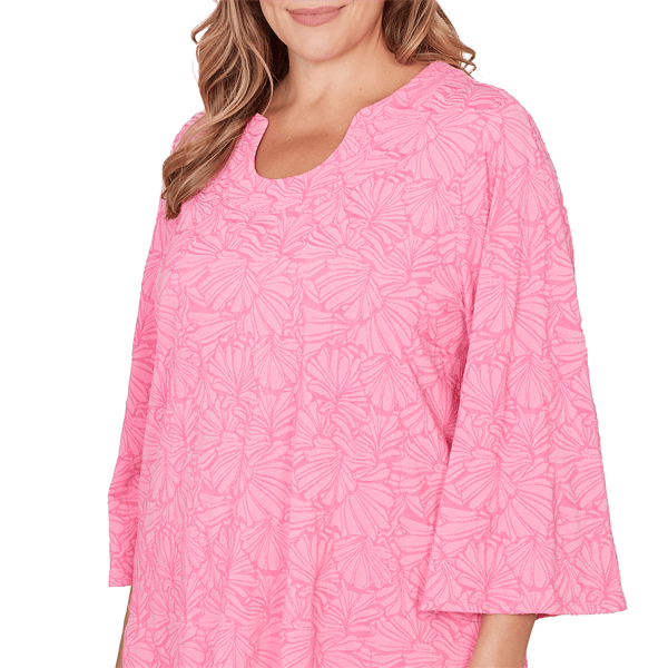 Plus Size Ruby Rd. California Dreaming Horseshoe Floral Blouse