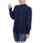 Plus Size NY Collection Long Sleeve Ruffled Mock Neck Hacci Top - image 2