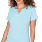 Womens Hearts of Palm Aqua Fresh Smock Shoulder Blouse - image 5