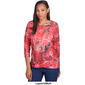 Womens Ruby Rd. Must Haves III 3/4 Sleeve Agate Foil Blouse - image 3