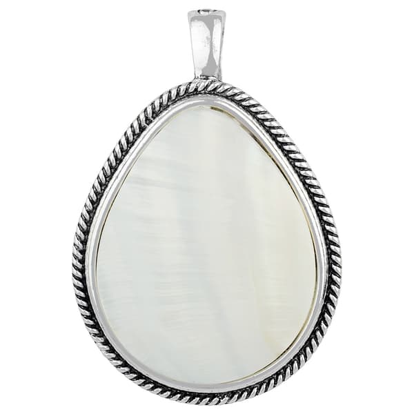 Wearable Art Mother of Pearl Teardrop Enhancer Pendant - image 