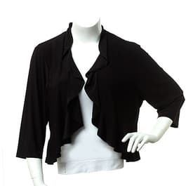 Plus Size R&M Richards Ity Ruffle Edge Shrug