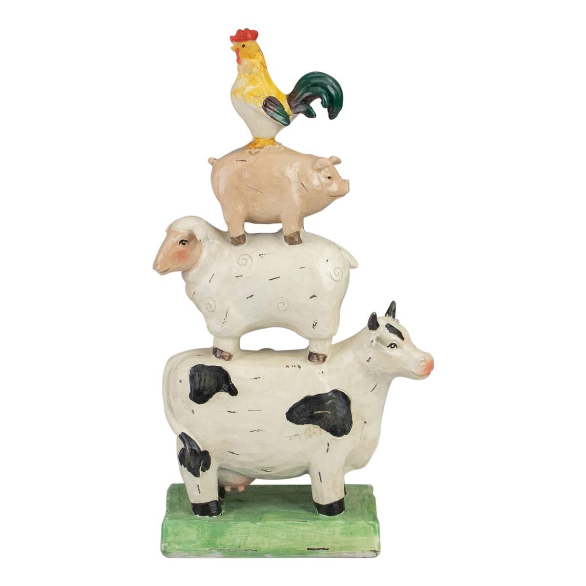 Northlight Seasonal 11.5in. Stacked Farm Animals Garden...