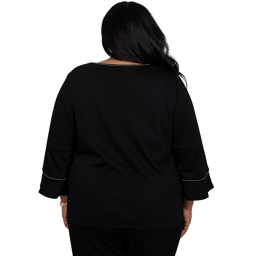 Plus Size Alfred Dunner Travel Advisory Leaf Embroidery Blouse