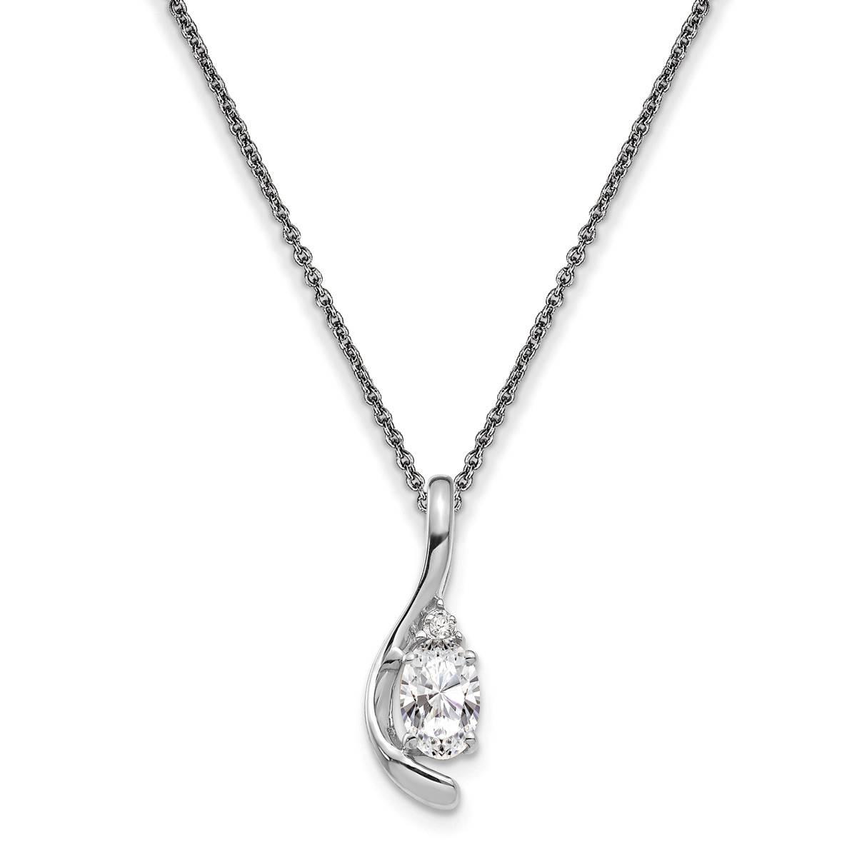 14kt. White Gold White Topaz Pendant Necklace