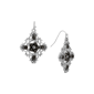 1928 Jewelry Silver-Tone Black Filigree Drop Earrings - image 1
