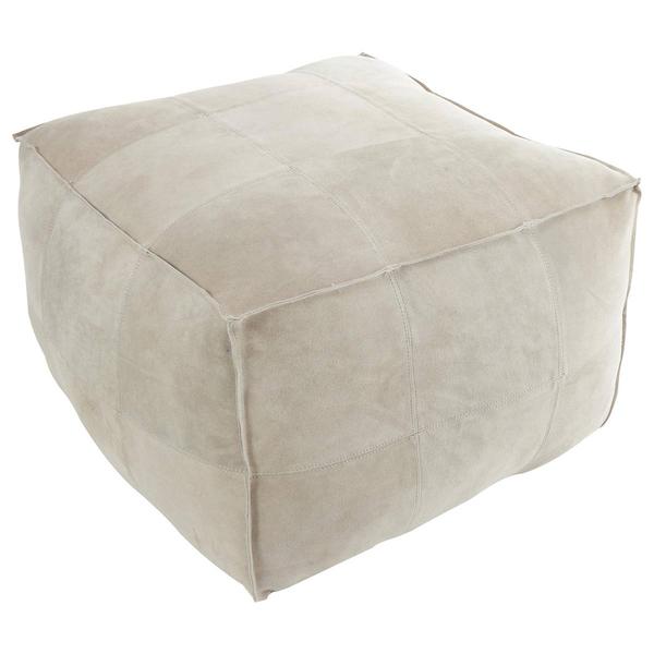 9th & Pike® Rustic Leather Pouf Ottoman