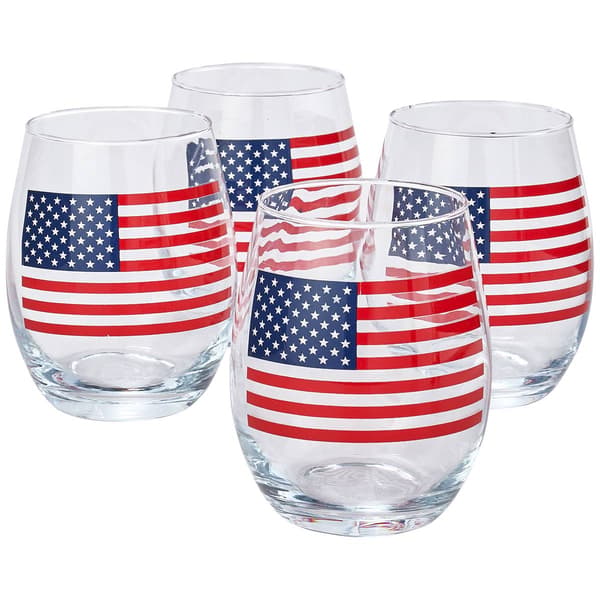 Home Essentials American Flag Wine Glasses - Set of 4 - image 