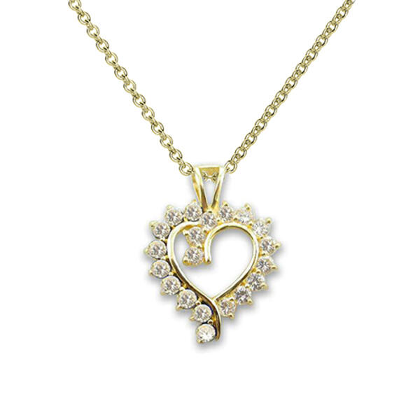 Gold Plated Cubic Zirconia Twisted Heart Pendant - image 