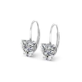 Moluxi&#40;tm&#41; Sterling Silver 4ctw. Heart Moissanite Dangle Earrings