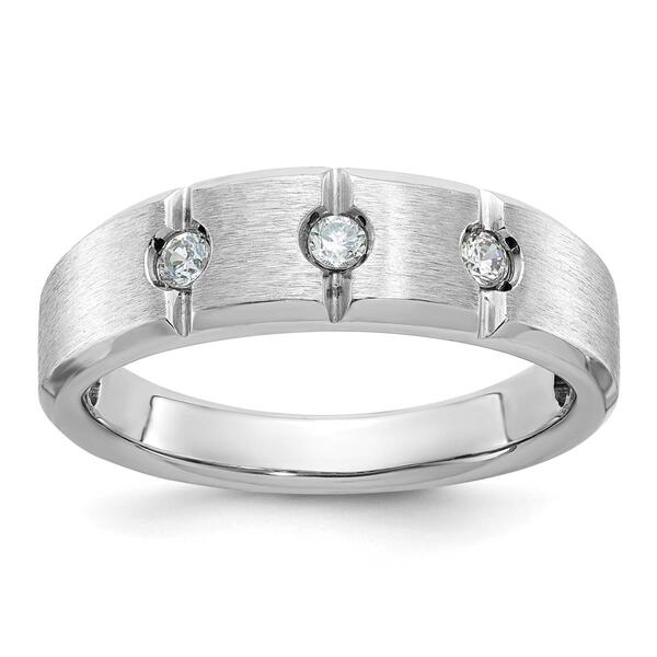 Mens Gentlemens Classics&#40;tm&#41; 14kt. White Gold 1/5ct. Diamond Ring - image 