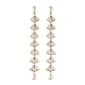 Roman Gold-Tone Linear Pear Clear Glass Dangle Earrings - image 1