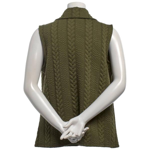Womens Emily Daniels Solid Cable Knit Zip Front Vest