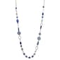 Ruby Rd. Silver-Tone Linked Chain Necklace w/ Blue Bead Stations - image 1
