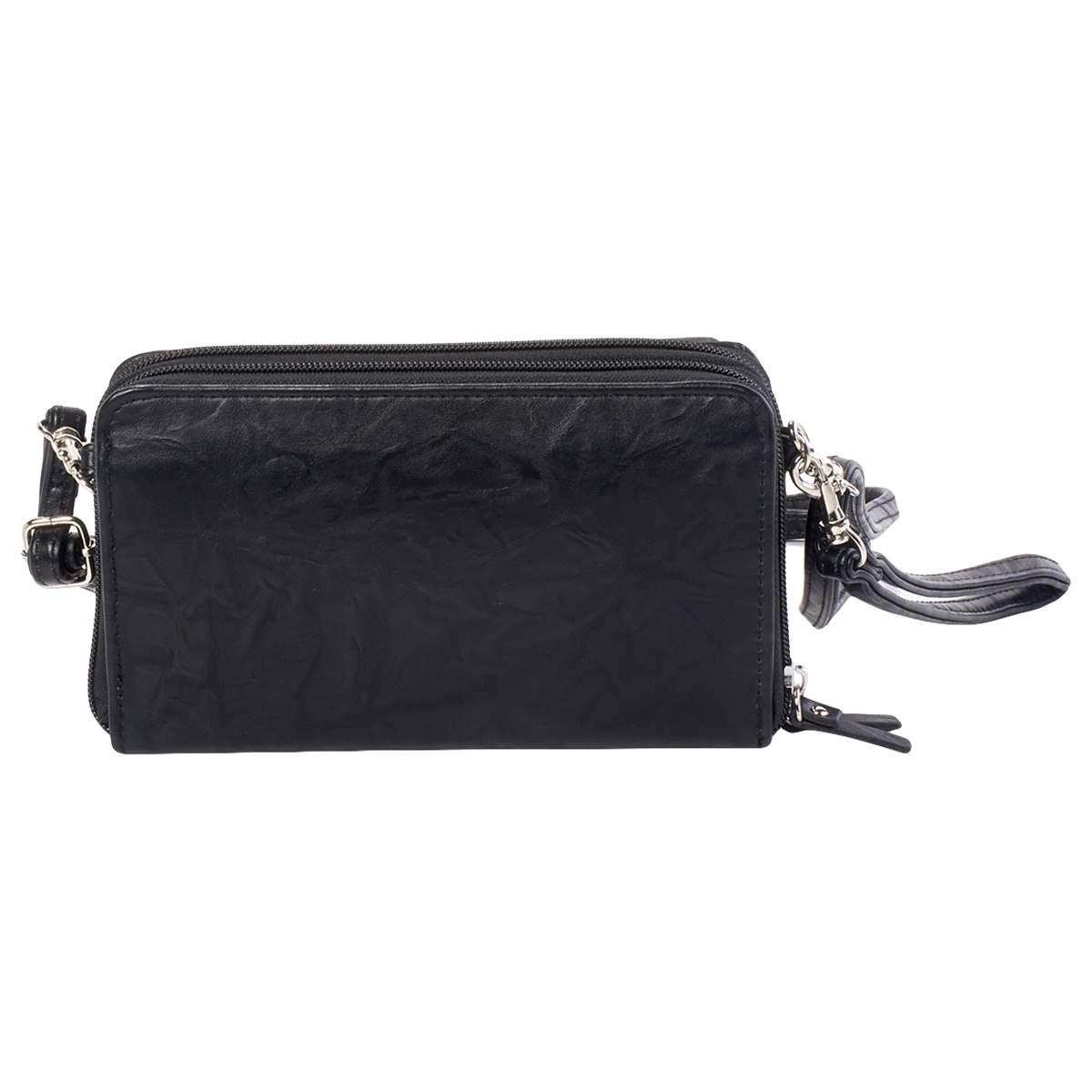 Bueno Double Zip Ring Crossbody Wallet On A String