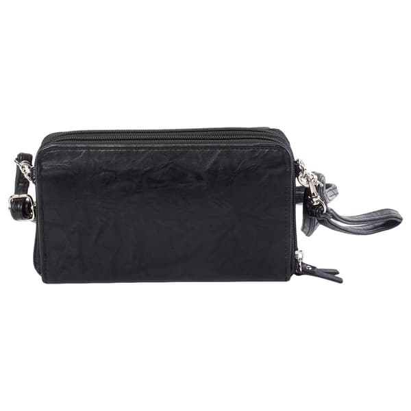 Bueno Double Zip Ring Crossbody Wallet On A String