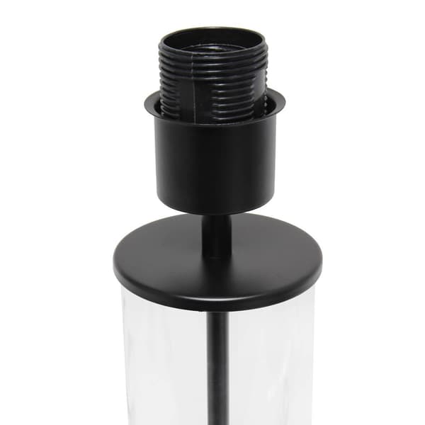 Simple Designs Encased Metal & Clear Glass Table Lamp