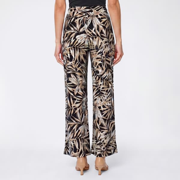 Petite Kasper Pull On Leaf Wide Leg Ankle Pants