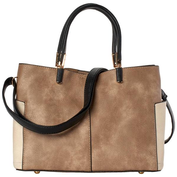 DS Fashion Small Double Handle Colorblock Satchel - image 
