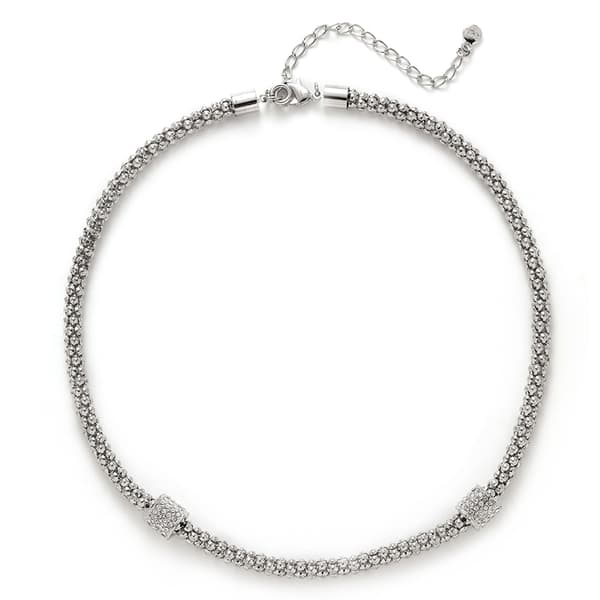 Wearable Art Silver-Tone Popcorn Chain Necklace w/ Beads - image 