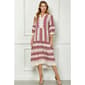 Plus Size Figueroa & Flower Elbow Sleeve Print Tier Midi Dress - image 1