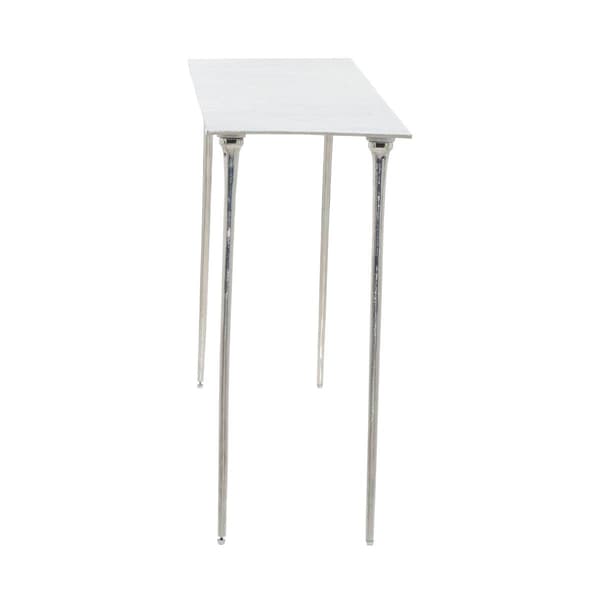 9th & Pike&#174; Silver Aluminum Glam Console Table