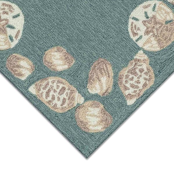 Liora Manne Capri Seashell Border Rectangular Small Accent Rug