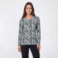 Petite Hasting & Smith Long Sleeve Viney Floral Henley Tee - image 2