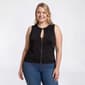 Juniors Plus Eye Candy Crew Neck Zip Front Tank Top - image 1