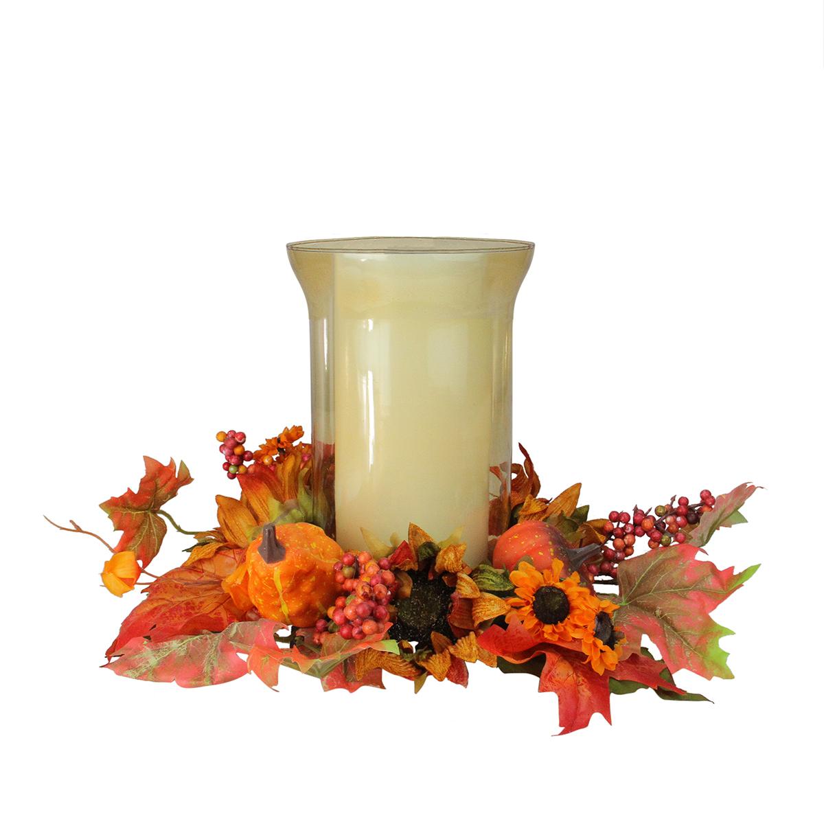 Northlight Sunflower with Pumpkin Pillar Candle Holder - Thumbnail 5