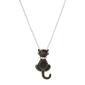 Sunstone Crystal Black Cat Pendant & Silver-Tone 18 Chain - image 1