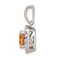 Pure Fire 14k White Gold Lab Grown Diamond & Citrine Halo Pendant - image 3